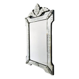 Antique Venetian Etched Glass Floral Mirror, 1900s For Sale