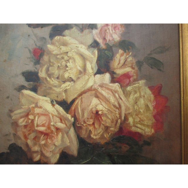 Rose Bouquets Paintings by Louis Darey -- A Pair of 2 For Sale - Image 9 of 9