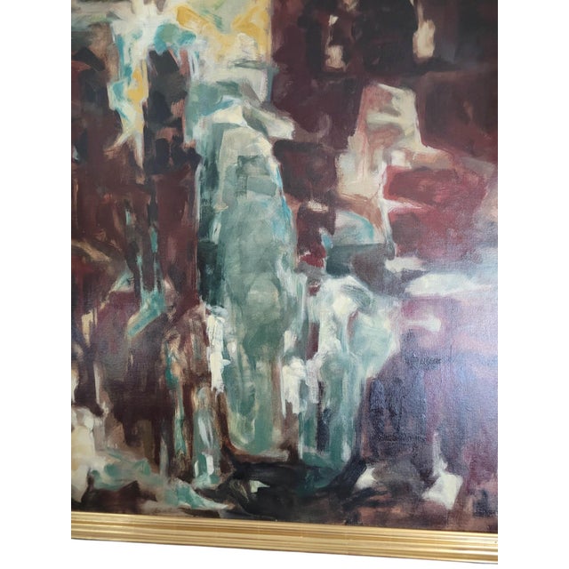 Brown Large-Scale Abstract Expressionist Oil Painting by Paul Kallos (1928–2001), Framed For Sale - Image 8 of 12