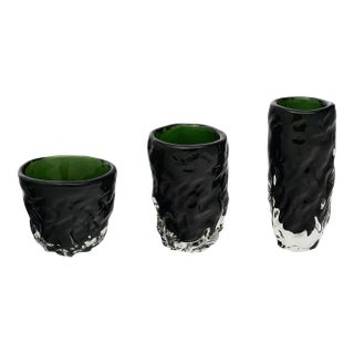 Set of Green “Burri” Vases For Sale