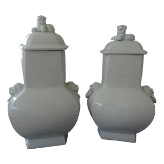 Dennis & Leen Covered Jars- a Pair For Sale