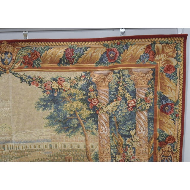 20th Century Tapisserie d'Halluin France Aubusson Style Tapestry For Sale - Image 4 of 12