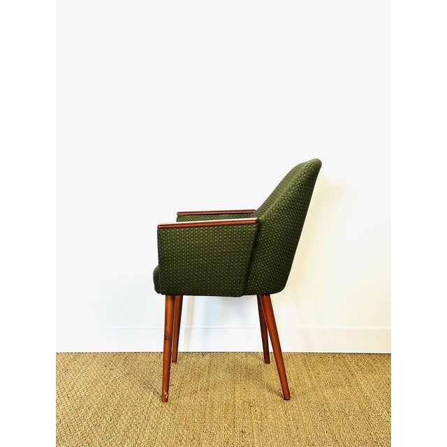 Mid-Century Modern Vintage Chair in Green Upholstery, 1960 For Sale - Image 3 of 12