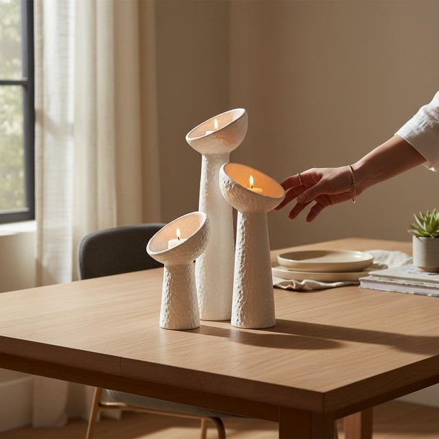 Elevate your home decor with this Modern Textured Ceramic Holders, designed to beautifully showcase air plants or candles....