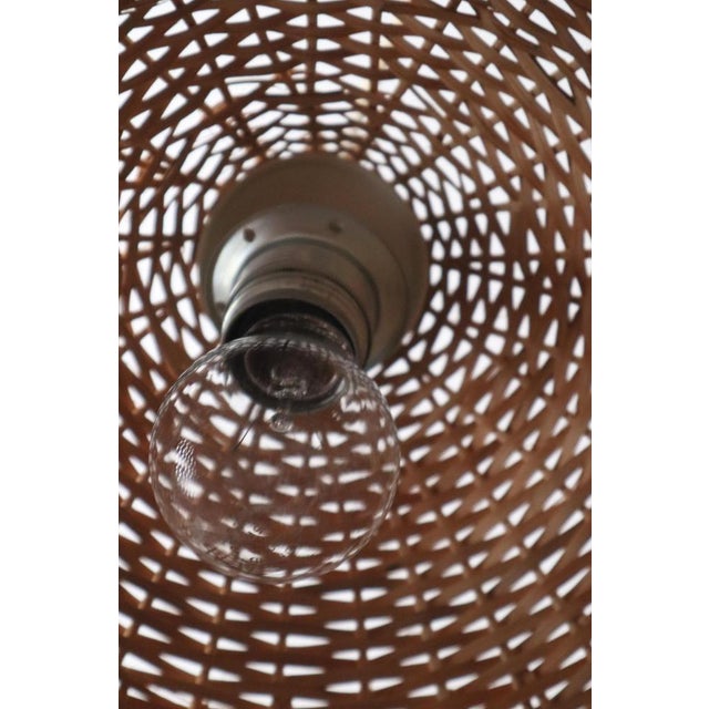 Brown Mid-Century Modern Wicker Pendant Lamp, 1960s For Sale - Image 8 of 18