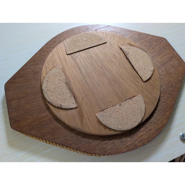 Vintage Mid Century Modern Mosaiac Wood Trivet For Sale - Image 9 of 12