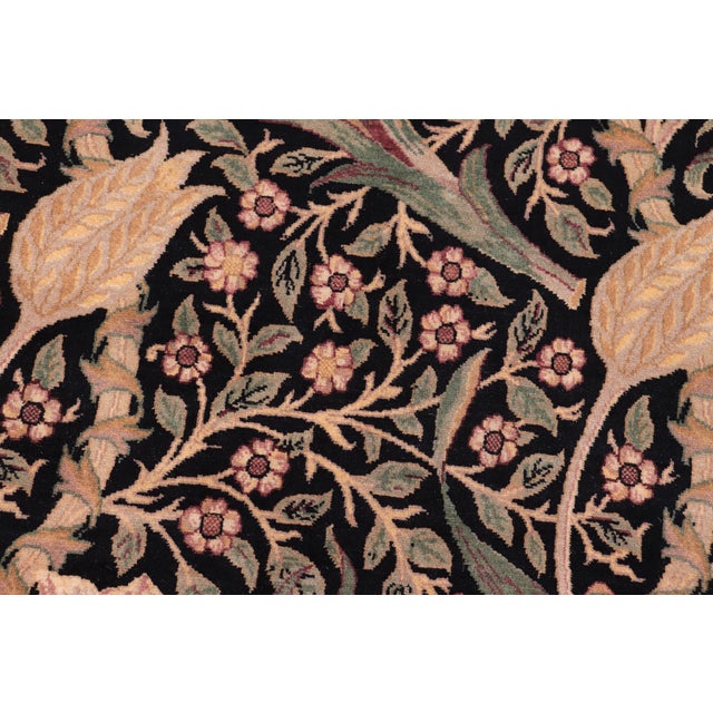 Shabby Chic Elegant Pak-Persian Black/Taupe Wool Rug - 9'2'' X 12'4'' For Sale - Image 3 of 9