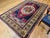 Red Vintage Turkish Oushak Area Rug, Hand-Knotted Geometric, Navy & Red, 6' x 9' For Sale - Image 8 of 17