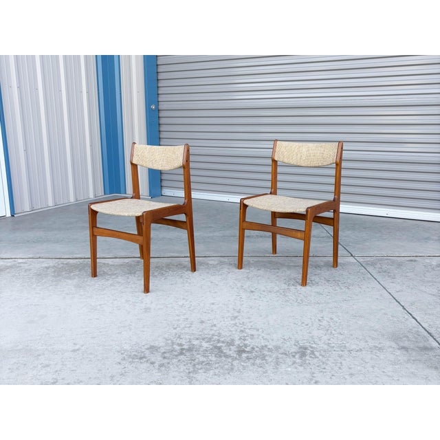 Orange 1960s Danish Modern Teak Dining Chairs -Set of 6 For Sale - Image 8 of 11