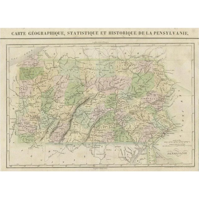 French Geographical Map of Pensylvania, 1825 For Sale - Image 6 of 6