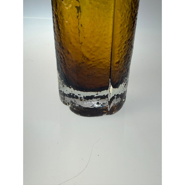 Goldenrod Large Amber Art Glass Vase by Tamara Aladin for Riihimäen Lasi, Finland, 1970s For Sale - Image 8 of 9