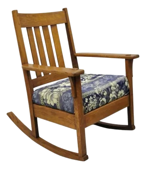 Early 20th Century j.m. Young & Sons Antique Mission Oak Arts & Crafts Rocker Rocking Chair