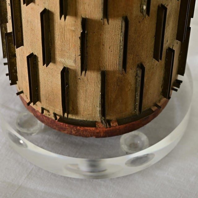 Vintage Lamp Made From Wallpaper Ink Roller For Sale - Image 9 of 10