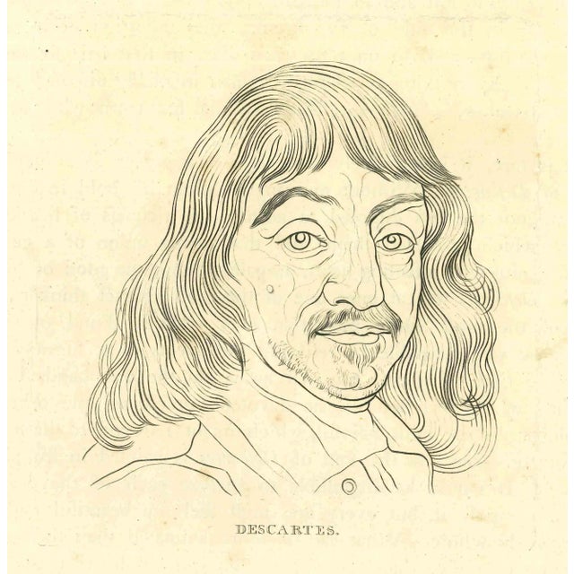 Thomas Holloway, Portrait of René Descartes, Original Etching, 1810 For Sale