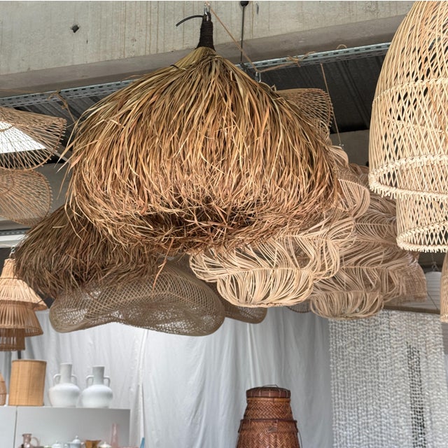 Pendant Light or Lampshade in Alang Alang Fibers For Sale - Image 3 of 15