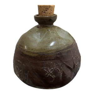 Signed Studio Pottery Jug With Incised Patterning, Decorative Art Pottery Vessel