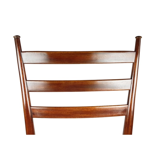 Wood and Magenta Fabric Dining Chairs from Paolo Buffa, 1950s, Set of 4 For Sale - Image 14 of 16