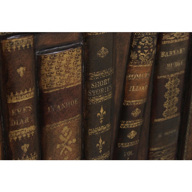 Maitland Smith Leather Wrapped Book Spline Console Cabinet For Sale - Image 10 of 18