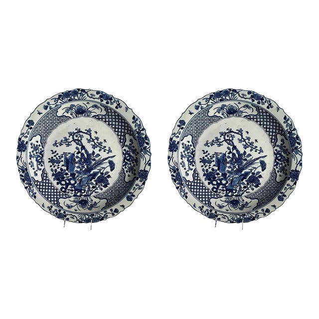 Blue and White Chinese Chargers - A Pair For Sale