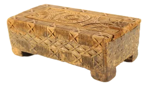 19th / 20th Century Chip Carved Wooden Betel Nut Box, Indonesia