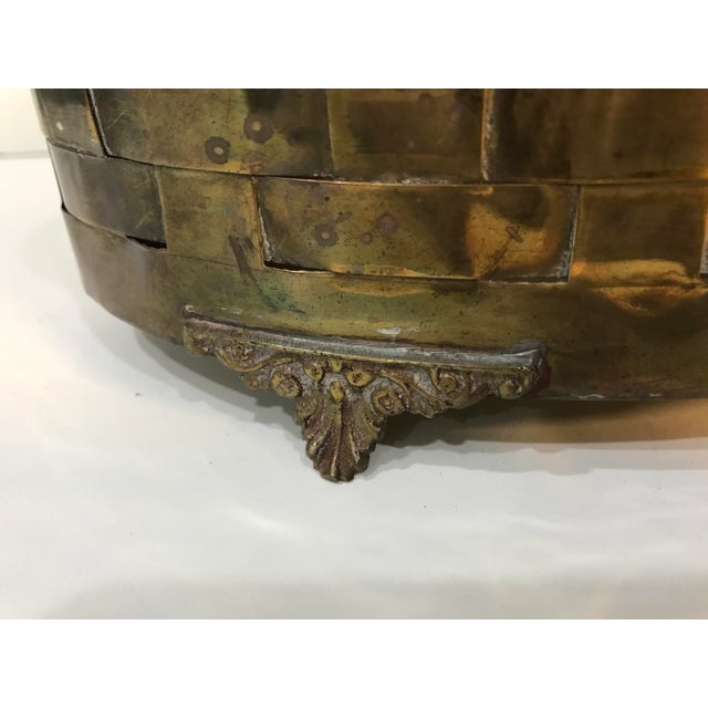 Vintage Woven Brass Letter Holder With Handle - Made in India For Sale - Image 10 of 11