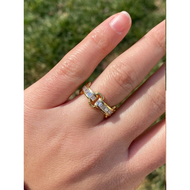 Metal The Evania: Ladies 18K Diamond Buckle Style Ring For Sale - Image 7 of 9