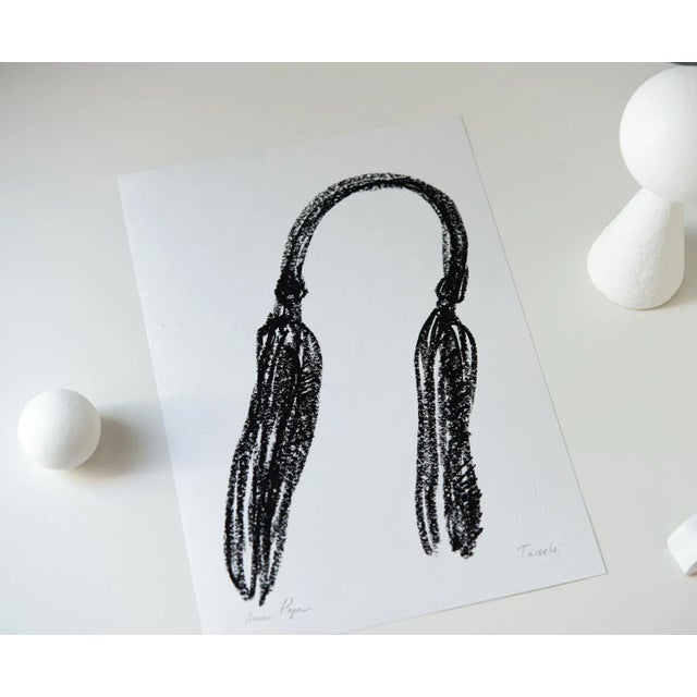 Contemporary "Tassels" Contemporary Abstract Oil Pastel Drawing For Sale - Image 3 of 5