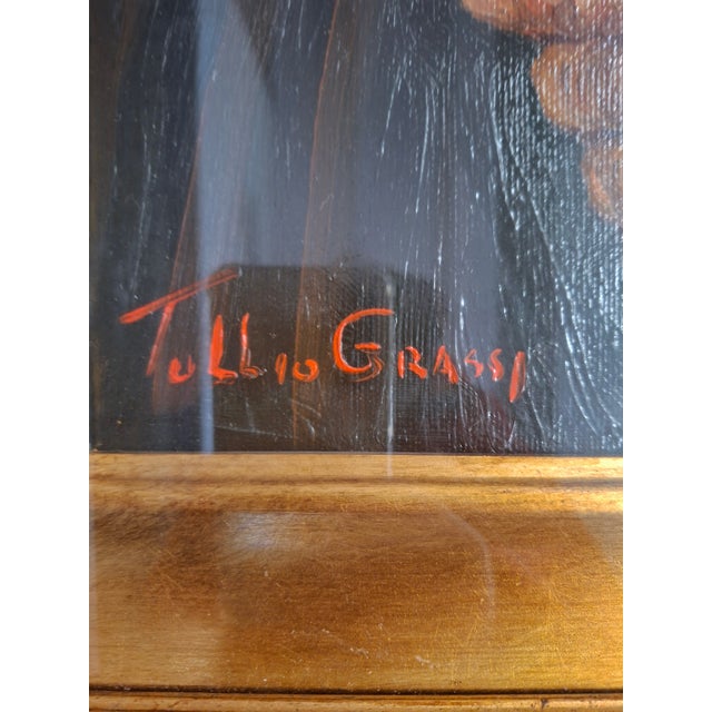Gold Tullio Grassi, Man with Pipe, 1980, Oil on Canvas, Framed For Sale - Image 8 of 12