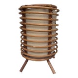French Rattan Lamp Louis Sognot, Circa 1950 For Sale