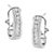 Contemporary .925 Sterling Silver Channel Set 1/2 Cttw Lab Grown Round Diamond Omega Back Huggy Hoop Earrings (F-G Color, SI1-SI2 Clarity) For Sale - Image 3 of 6