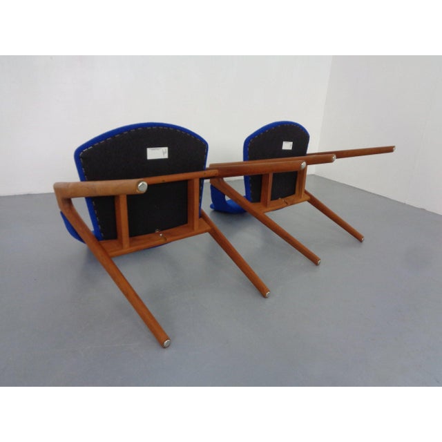 Set of Compass Chairs in Teak and Kvadrat Hallingdal 65 by Kai Kristiansen for Schou Andersen, 1960s For Sale - Image 12 of 17