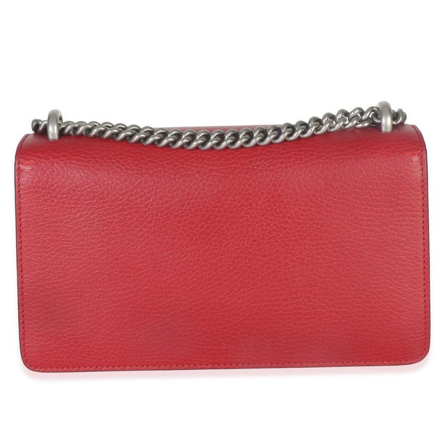 Gucci Red Pebbled Calfskin Small Dionysus Shoulder Bag For Sale - Image 4 of 9