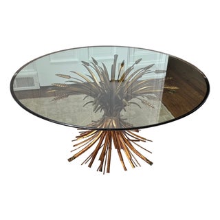 Vintage Italian Gilt "Sheaf of Wheat" Coffee Table For Sale