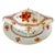 An exceptionally rare piece of Hungarian fine porcelain, this vintage Herend covered sauce boat with an attached...