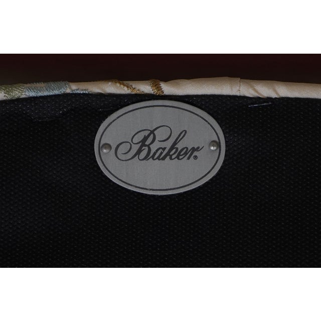 Pair Baker Mahogany Frame Open Armchairs For Sale - Image 10 of 12