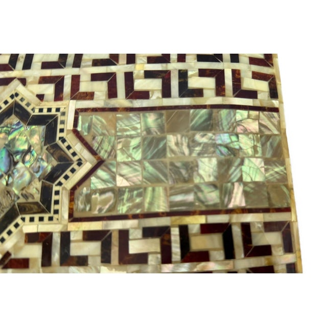 Handmade Mother of Pearl Jewelry Box – Egyptian Geometric Inlay For Sale - Image 4 of 10