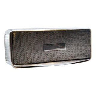 Snuff Box in Guilloche Silver with Monogram Card and Gold Interior For Sale