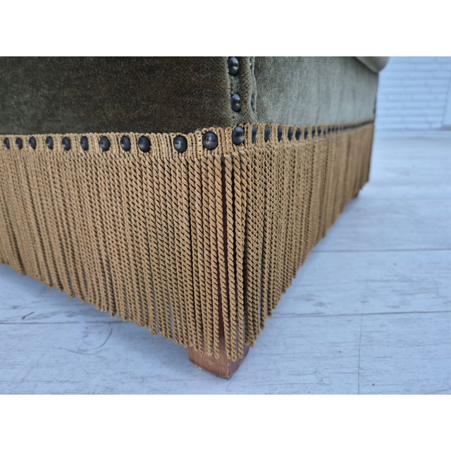 Vintage Danish Highback Chair in Furniture Velour For Sale - Image 12 of 18