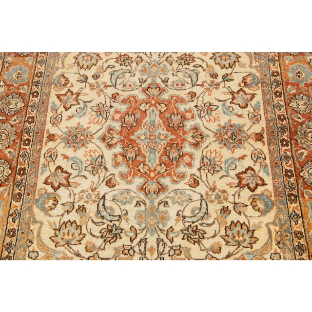 Rust Handmade Persian Mahal Wool Rug Featuring an Allover Floral Pattern For Sale In New York - Image 6 of 7