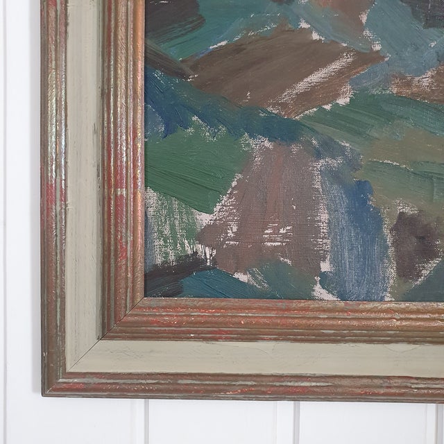 1948 Mid-Century Danish Fauvist Modernist Oil Painting by Sigurd Swane For Sale - Image 11 of 16