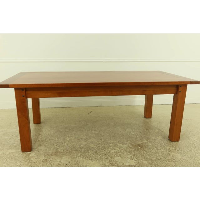Brown Arts & Crafts Large 2 Drawer Library Table Desk For Sale - Image 8 of 9