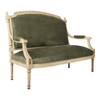 19th Century French Louis XVI Style Painted Loveseat or Settee For Sale