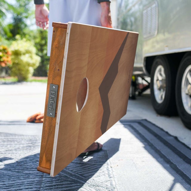 Modern Retro Elakai Mahogany Pathfinder Cornhole Boards For Sale - Image 3 of 10