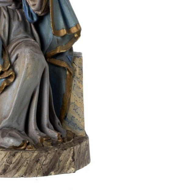 Portuguese Artist, Our Lady of Sorrows, 19th Century, Polychrome and Gilded Wood For Sale - Image 5 of 6