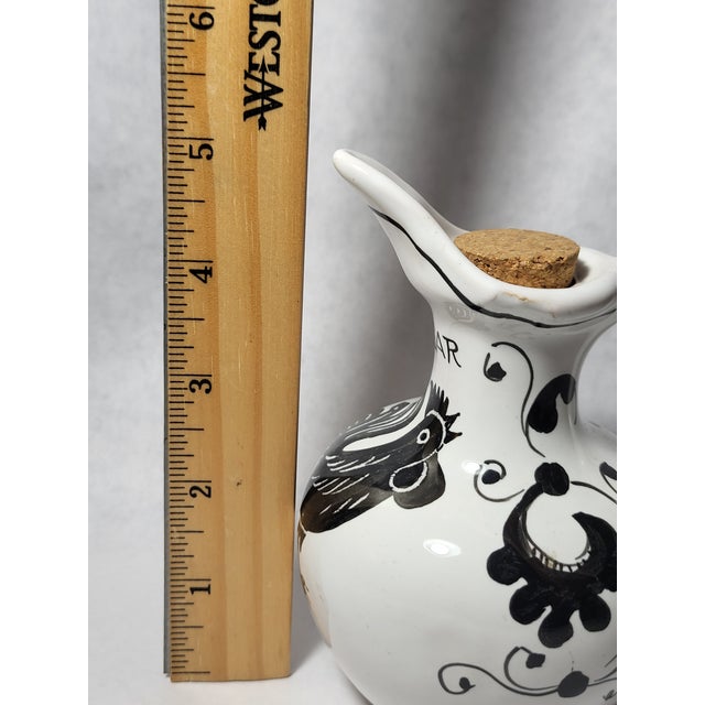 White 1970s Deruta Italy Pottery Signed Vinegar Jar For Sale - Image 8 of 10