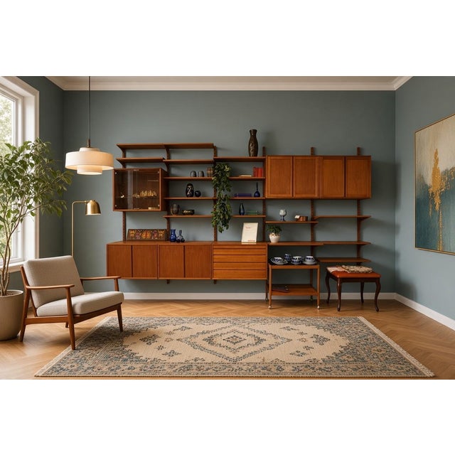 Large Wall-Mounted Shelving System in Teak by Poul Cadovius for Cado, 1960s For Sale - Image 16 of 18