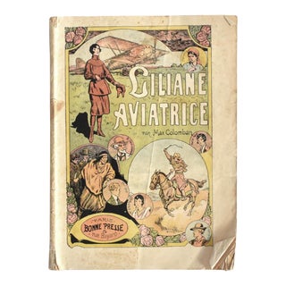 French 1920s Illustrated Story, "Liliane, Aviatrice" For Sale