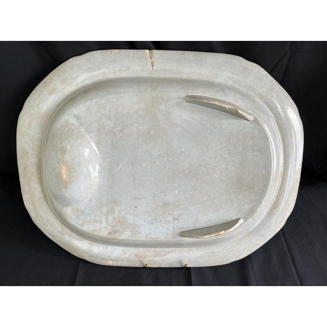 Antique English Blue and White Stoneware Meat Platters, Set of 4 For Sale - Image 17 of 18