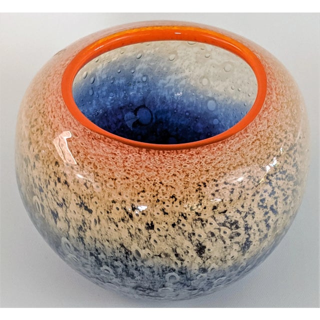 Mid-Century Modern Benny Motzfeldt Art Glass Bubble Vase Norway Mid Century Modern For Sale - Image 3 of 10