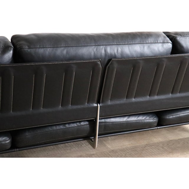 Diesis Three-Seater Sofa in Black Leather by Antonio Citterio for B&B Italia, 1970s For Sale - Image 10 of 16